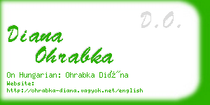 diana ohrabka business card
